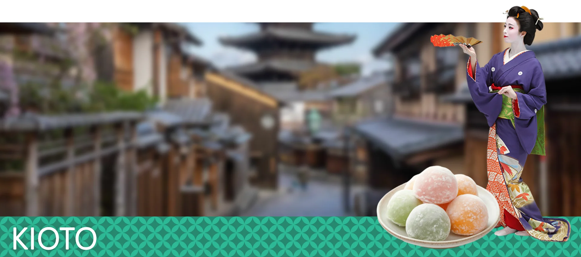 Baner promujacy zwiedzanie centrum Kioto z TANOMI